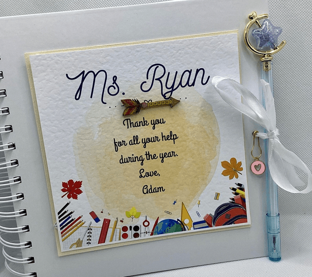 Thank you card for teachers. Personalised.