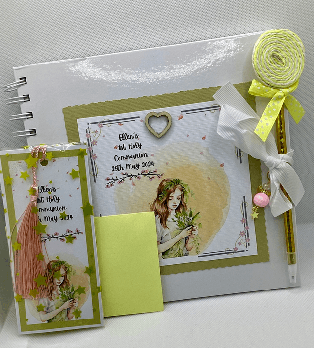 Personalised Communion photo album with FREE pen and pendant. First Communion gift.