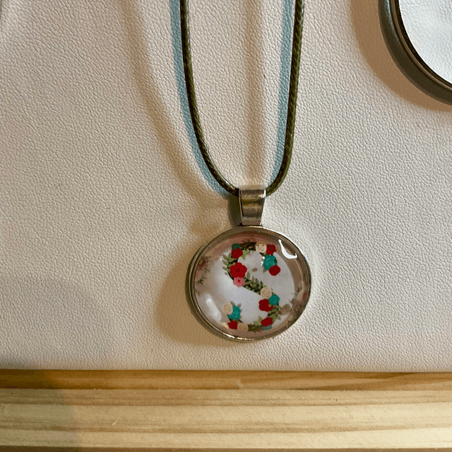 Personalised initial necklace. Handmade colourful pendant. Matching bracelet available