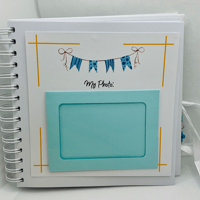 Personalised Christening and New Baby scrapbook photo album with FREE pendant. Beautiful Handmade baby gift