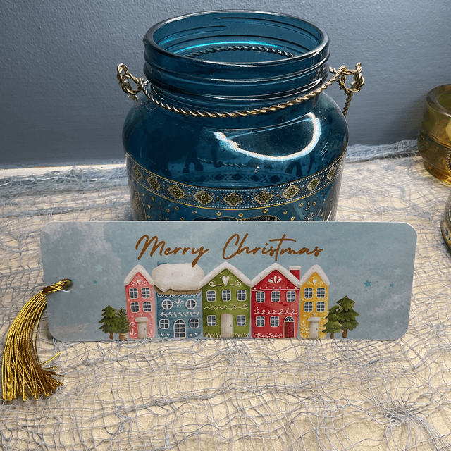 Handmade laminated  Christmas bookmarks. Beautiful gift for book lovers.