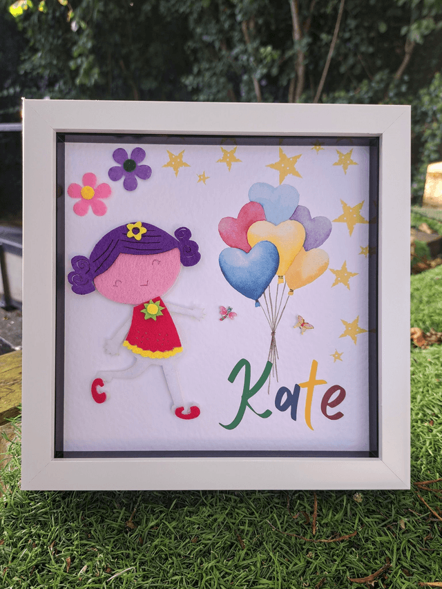 Personalised kids frame. Beautiful Handmade gift for kids.