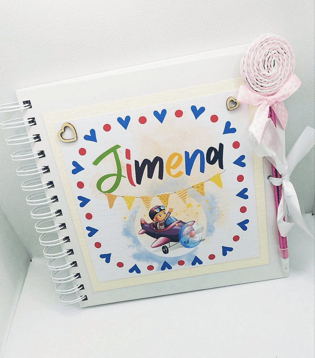 Personalised Kids scrapbook photo album, keepsake and photobook. FREE pen and pendant.