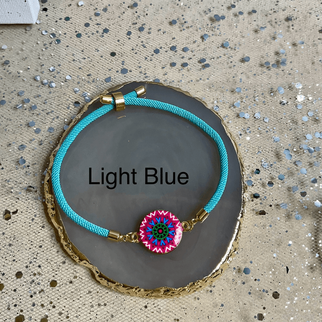 Handmade adjustable cord bracelets.