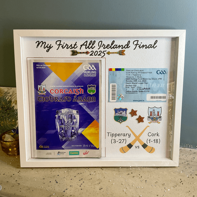 Personalised keepsake memorabilia. Box frame.