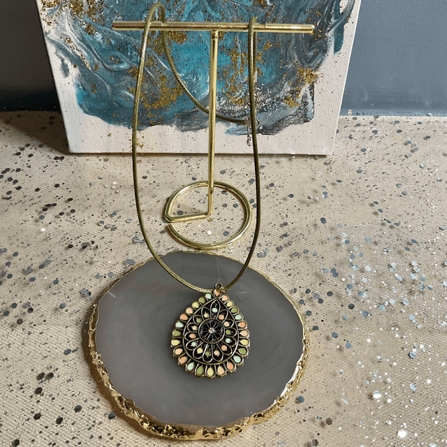 Handmade water drop pendant necklace