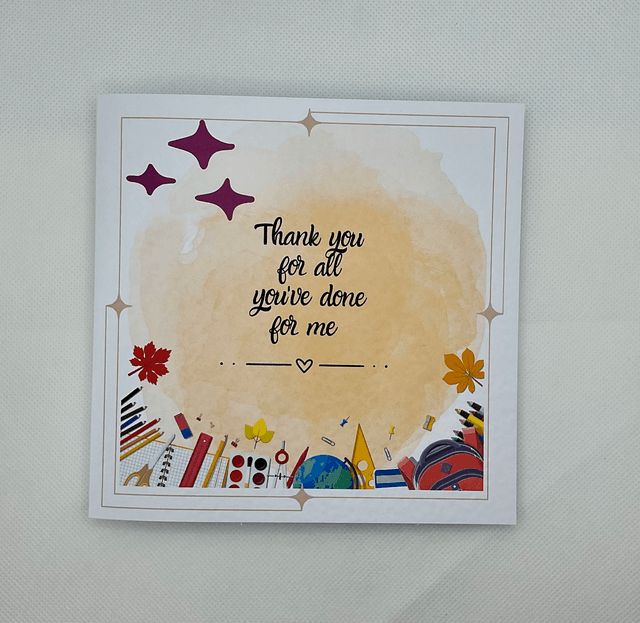 Thank you card for teachers. Personalised.