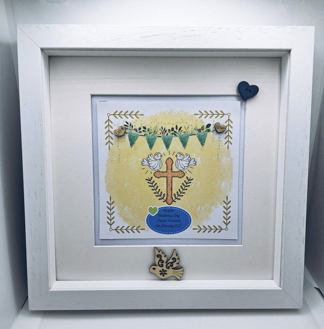 Personalised Christening  and Communion photo frame. Scrapbook keepsake book and personalised frame set.