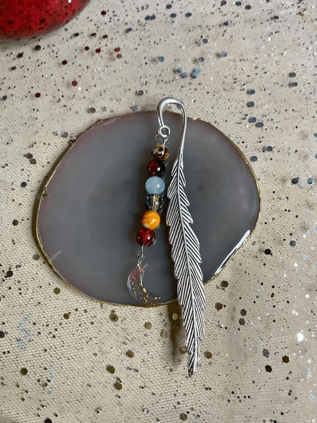 Handmade bookmark. Beautiful silver colour beaded bookmarks. Perfect gift idea.