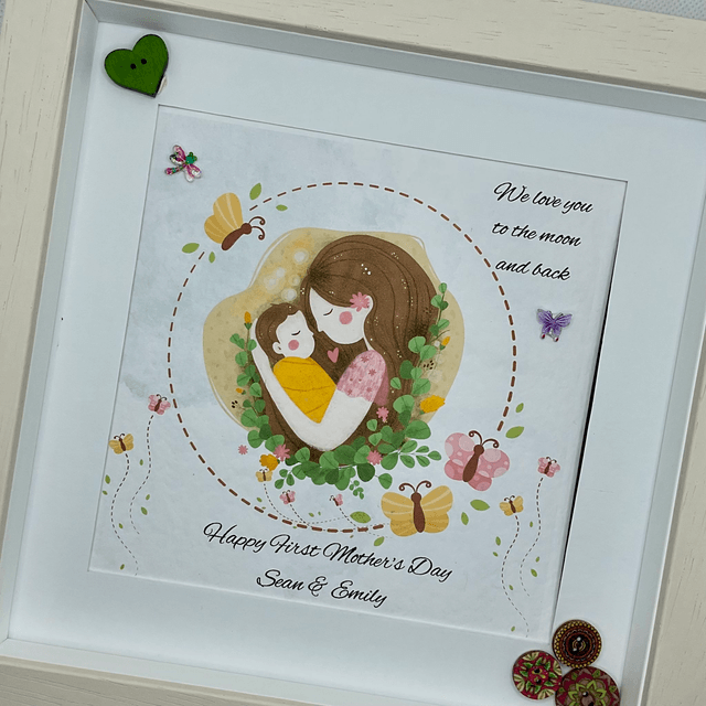Personalised frame for new mothers. First Mother’s Day gift. Handmade frame.