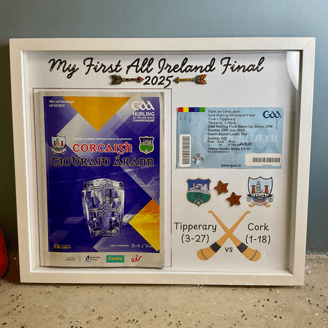 Personalised keepsake memorabilia. Box frame.