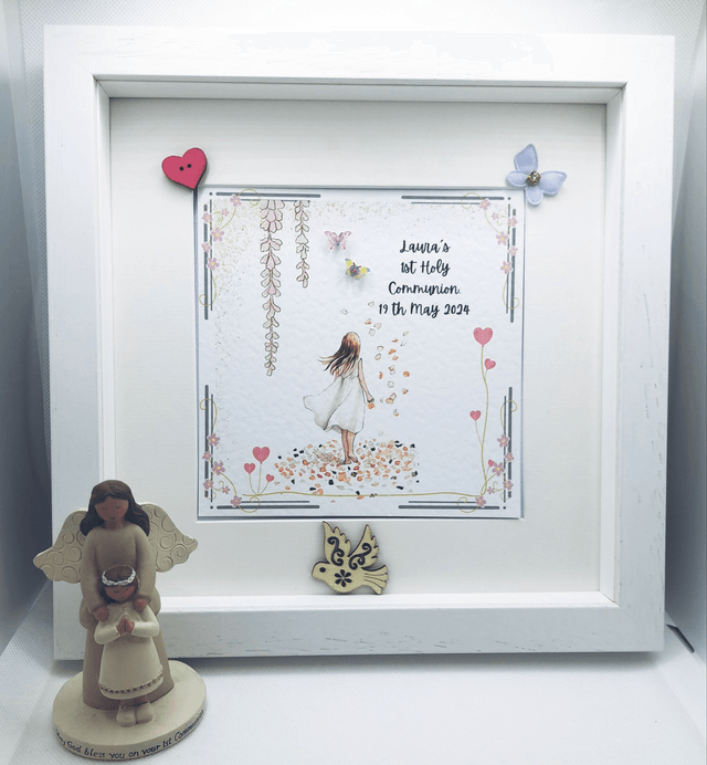 Personalised First communion frame for girls. First Holy Communion and confirmation gift set.