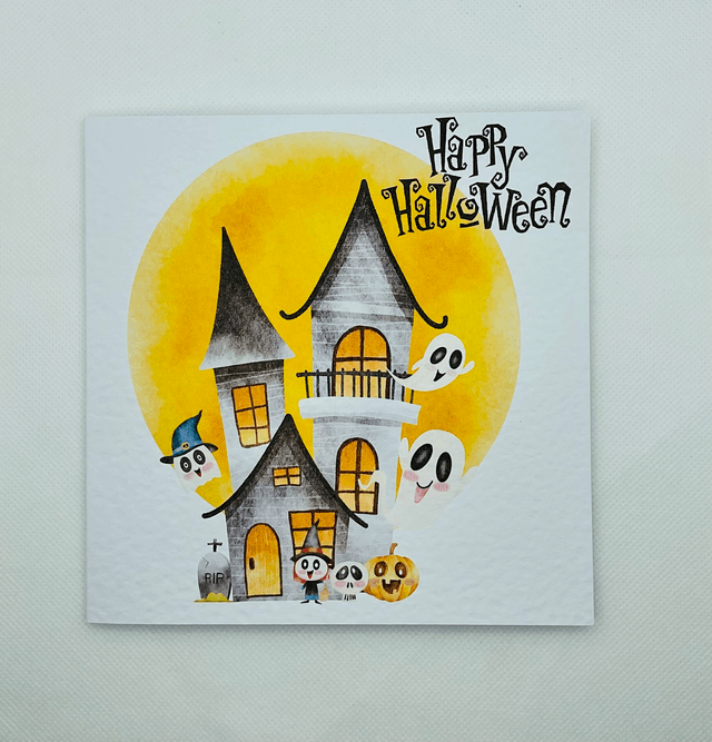 Halloween card. Fully personalised textured card.