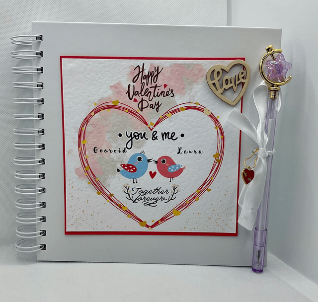 Personalised Valentine’s Day gift. Couples memory book.