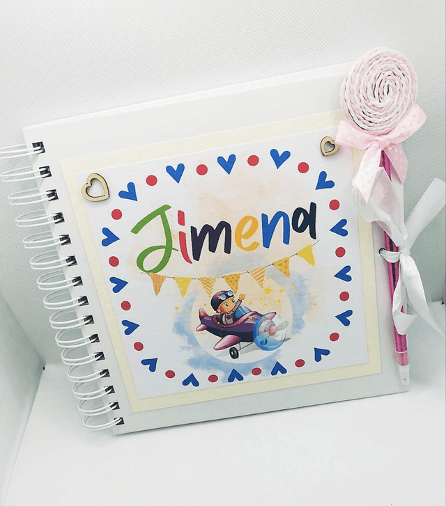 Personalised Kids scrapbook photo album, keepsake and photobook. FREE pen and pendant.