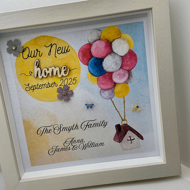 New home personalised frame. Housewarming gift.