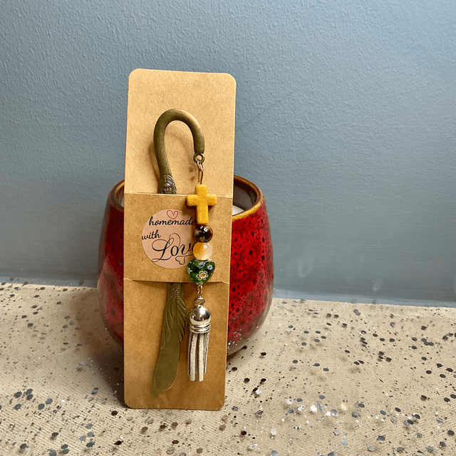 Handmade bookmark. Beautiful bronze colour beaded bookmarks.