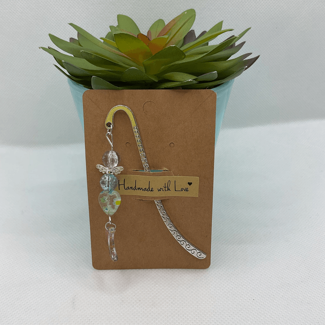 Handmade kids  bookmark. Beautiful silver colour beaded bookmarks.
