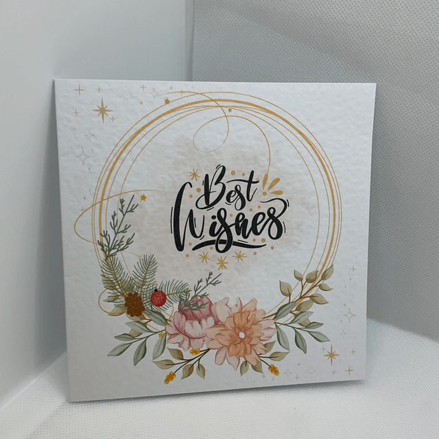 Personalised Christmas card. Floral design.