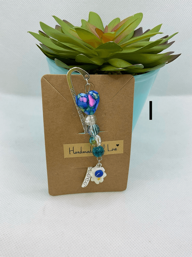 Handmade kids  bookmark. Beautiful silver colour beaded bookmarks.