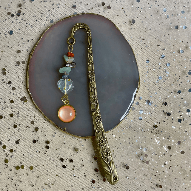 Handmade bookmark. Beautiful bronze colour beaded bookmarks.