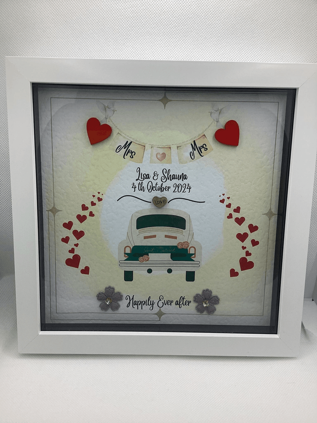 Personalised wedding card. Handmade custom wedding card for newlyweds. Personalised items available
