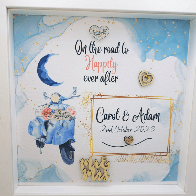 Personalised Wedding card. Fully customisable card for couples. Matching items available.