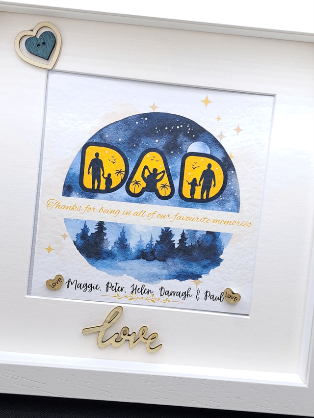 Personalised father's gift. Beautiful frame for Father's day, birthdays or special occasions.