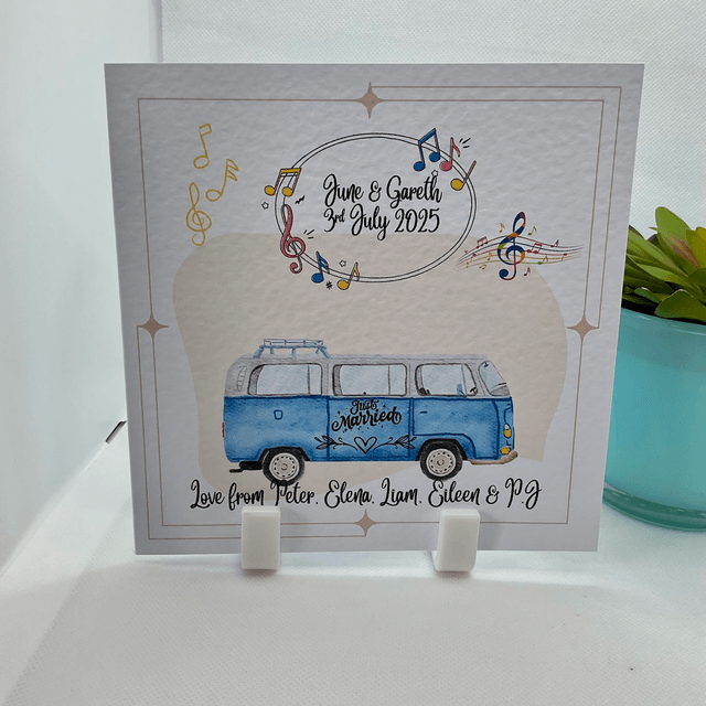 Personalised wedding card. Handmade custom wedding card for newlyweds. Matching items available