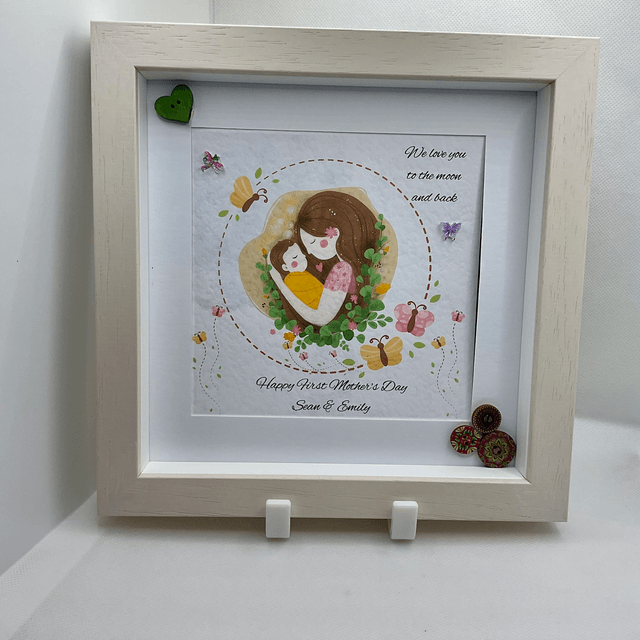 Personalised frame for new mothers. First Mother’s Day gift. Handmade frame.