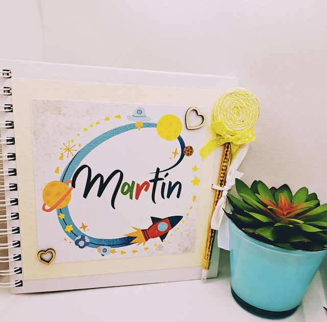 Personalised Kids scrapbook photo album, keepsake and photobook. FREE pen and pendant.