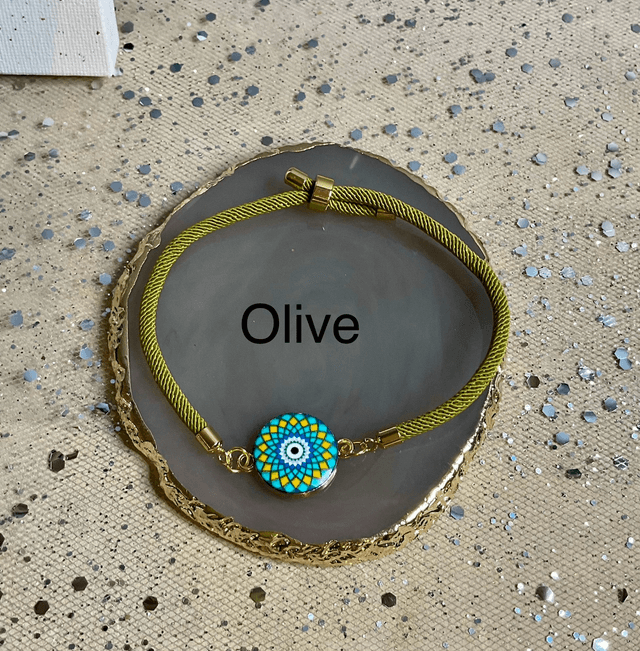 Handmade adjustable cord bracelets.