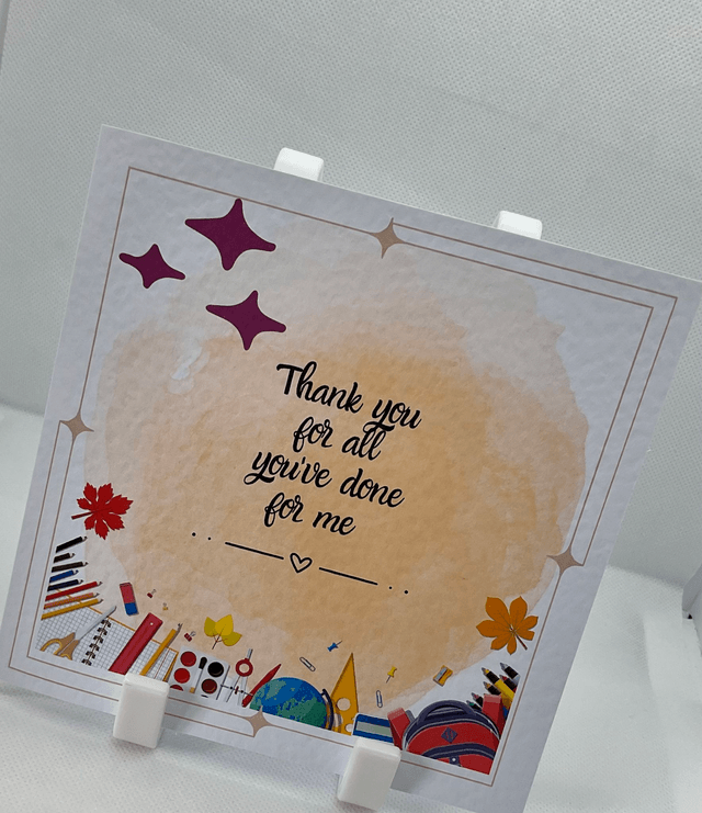 Thank you card for teachers. Personalised.