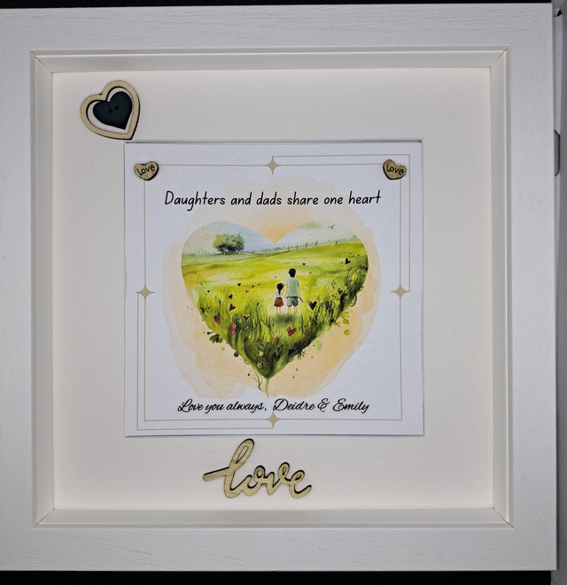 Personalised father's gift. Beautiful frame for Father's day, birthdays or special occasions.