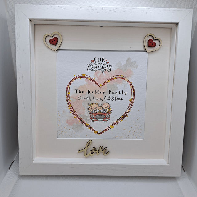 Personalised Family frame. Beautiful family keepsake.