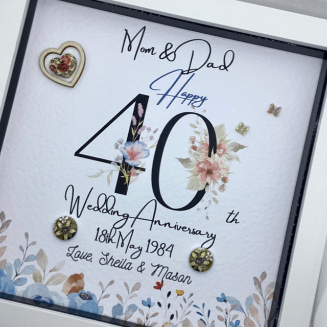 Handmade, personalised Anniversary frame.