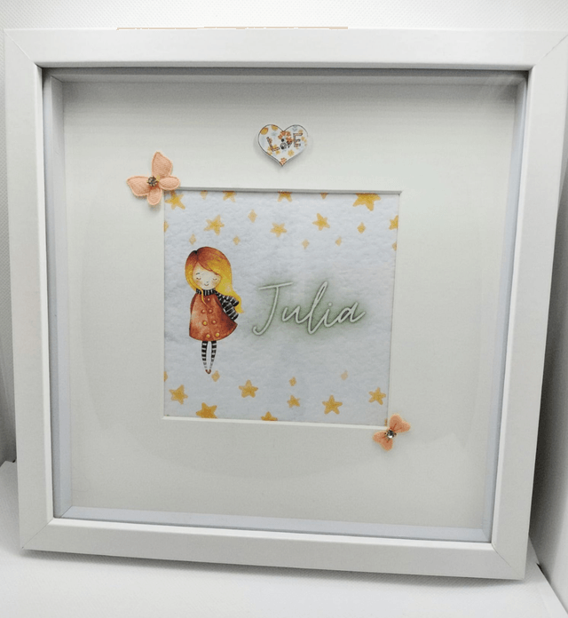 Personalised Frame Gift for Girls- Handmade Girl's Room Decor, Birthday gift, gift for teenager, Communion gift, gift teenagers, Confirmation gift