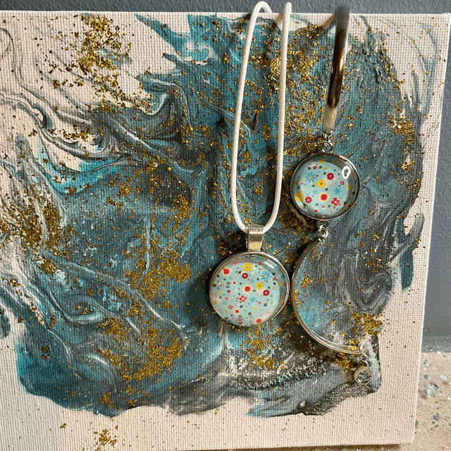 Handmade, coordinated jewellery set. Necklace, Bracelet, Ring and Earrings.