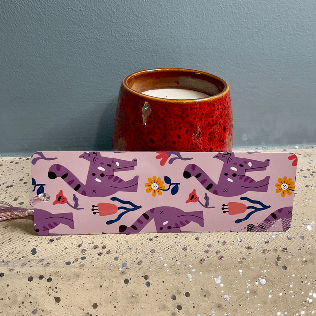Handmade laminated bookmarks. Cat design.Beautiful gift for book lovers.