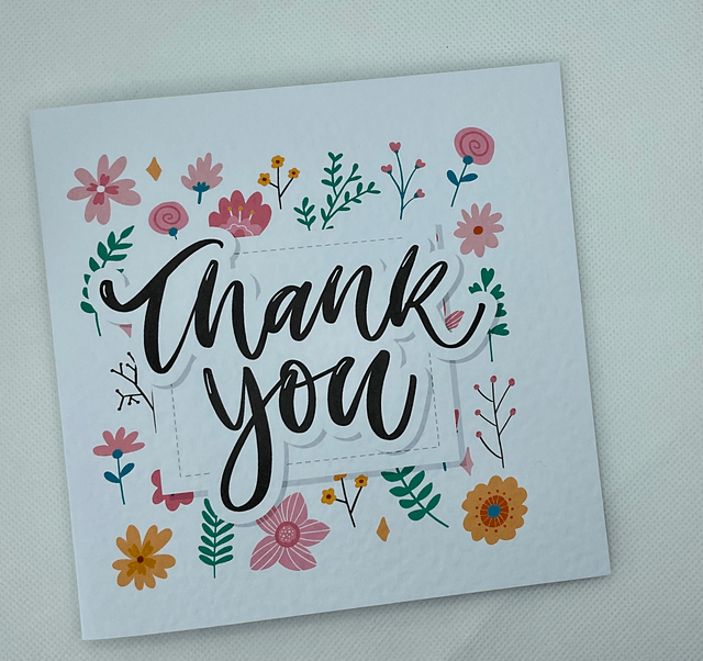 Thank you card. Fully customisable.
